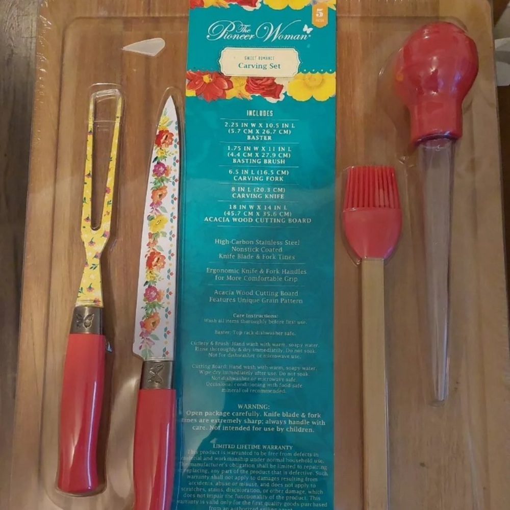 pioneer woman sweet romance carving set new